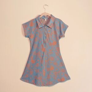 URBAN OUTFITTERS Light Blue Arlo Zip Up Dress Women's Size Large